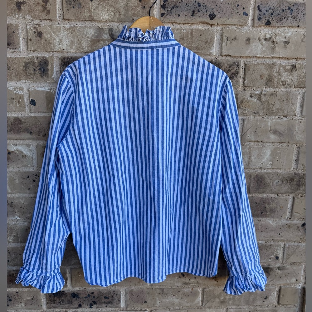 Sezane Erine Blue Stripes Women's Top Size 42 - Picture 5 of 12